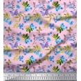 thumbnail image 1 of Soimoi Rayon Fabric Leaves,Butterfly & Lilac Floral Print Fabric by the Yard 56 Inch Wide, 1 of 1