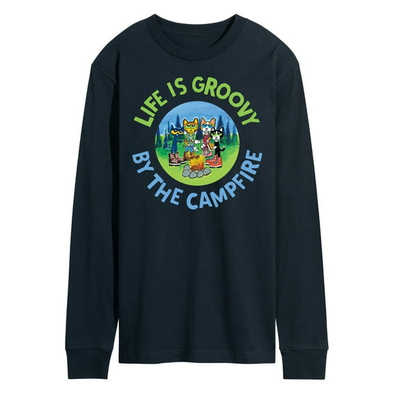 Pete The Cat - Groovy By The Campfire - Men's Long Sleeve T-Shirt