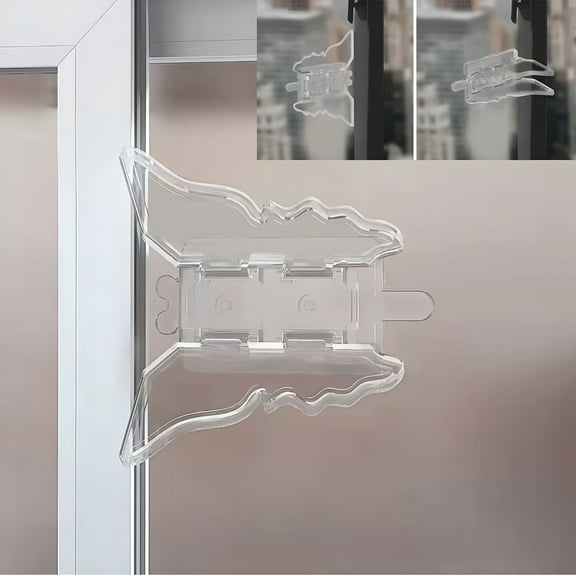 LAMIRO 2 Pack - Sliding Door Lock Child Safety-Closet, Glass Doors, Patio, Windows Lock, Sliding Basement, No Drill Easy Install, 2 Pack, Pet Safety Lock