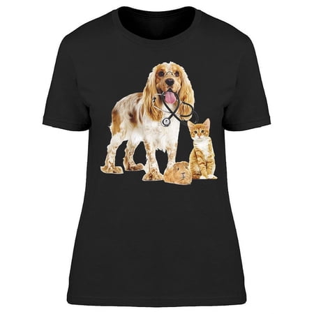 Veterinarian Spaniel And Clients T-Shirt Women -Image by Shutterstock Female Small