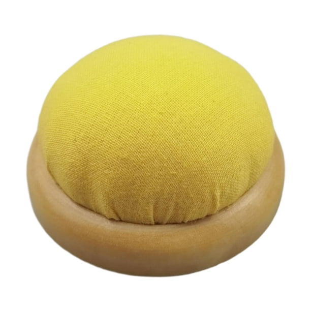 Alfiletero Versátil Redondo Regalos Cojín Porta Alfileres Base de Madera Porta Alfileres para Amarillo