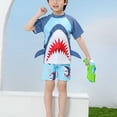 thumbnail image 5 of Cowsor 2-12 Years Boys Two Piece Swimsuit Set Short Sleeve UV Protection Rash Guard Stylish Swimwear for Beach Pool and Water Sports Activities, 5 of 6