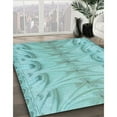thumbnail image 3 of Ahgly Company Machine Washable Indoor Square Transitional Macaw Blue Green Area Rugs, 5' Square, 3 of 7