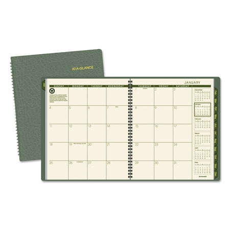 at a glance recycled monthly planner 9 x 11 green 2018 at a glance monthly planner 2019