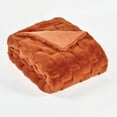 thumbnail image 4 of Home Soft Things Brick Textured Faux Fur Throw Blanket with Micromink Back, Luxury Soft Cozy Fluffy Fluzzy Plush Throw, 60x70 inches, Burnt Orange, 4 of 7