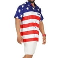 thumbnail image 5 of HAPPY BAY Men's Hawaiian Shirts Short Sleeve Button Down Shirt Mens 4th of July Party Shirts Casual Holiday Summer Patriotic Shirts for Men Funny XL Freedom Stripes, Red, 5 of 6
