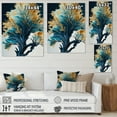 thumbnail image 4 of Designart Abstract Blue And Gold Leaves IV Canvas Wall Art, 4 of 5
