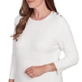 thumbnail image 4 of Alfred Dunner Womens Petite Textured Cable Button Shoulder Sweater, 4 of 4