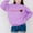 Purple, variant on Girls Oversized Crewneck Sweatshirt Casual Long Sleeve Letter Prints Pullover Tops Children's Fall Winter Clothes Girls' Fashion Hoodies & Sweatshirt,5-6 Years