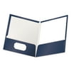 Oxford High Gloss Laminated Paperboard Folder, 100-Sheet Capacity, 11 x 8.5, Navy, 25/Box