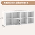 thumbnail image 3 of Librero Organizador de 8 Cubos, Libreros Minimalista Abierta Reversibl, Bookshelf para Oficina o Sala de Estar, 120 * 30 * 60CM Marrón, 3 of 5