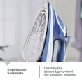 thumbnail image 5 of BLACK+DECKER One Step Steam Iron for Clothes, 1200W, EvenSteam Stainless Steel Soleplate, Smart Steam Control, Auto Clean, Auto Shut-off, Blue, 5 of 13