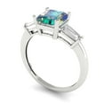 thumbnail image 2 of Clara Pucci 14K White Gold 1.62ct BlueMoissanite Three-Stone Ring for Women, 2 of 7
