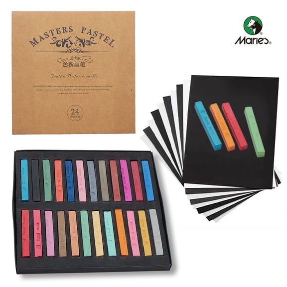 Soft Pastels, 24 Colors - Non-Toxic, Vibrant Artist Chalk Pastels for Drawing & Blending, Ideal for Beginners & Professionals