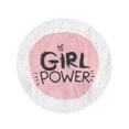 thumbnail image 2 of LADDKA 60 inch Round Beach Towel Blanket Clip Girl Power Emblem Text in Pink Circle Travel Circle Circular Towels Mat Tapestry Beach Throw, 2 of 2