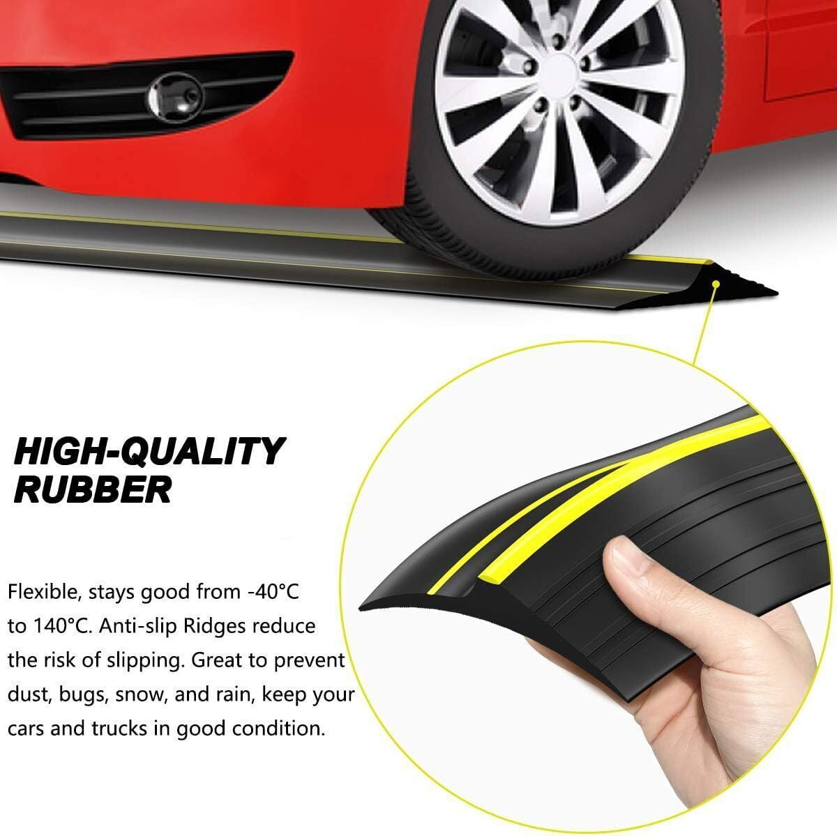 DENEST 20ft Garage Door Threshold Seal Strip - Durable Rubber Weather Stripping for Underground Garages