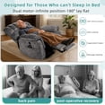 thumbnail image 5 of MEETWARM Large Dual Motor Power Lift Chair with Extended Footrest for Big Tall Elderly, Infinite Position Lay Flat Lift Electric Recliner, Heat Massage, Lumbar Pillow, USB & Type-C Ports, Plush Gray, 5 of 9