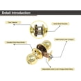thumbnail image 4 of Entry Door knob with Lock  One Key-Way Entrance Door Knob Entry with Key Handle   Ball (Entry with Key  Polished Brass), 4 of 7