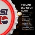 thumbnail image 6 of Licensed Pepsi Bottle Cap LED Neon Rope Sign 12" Round Vintage Light Up Wall Decor Retro Soda Logo for Man Cave Bar Garage Game Room USB Powered Neon Wall Art, 6 of 9