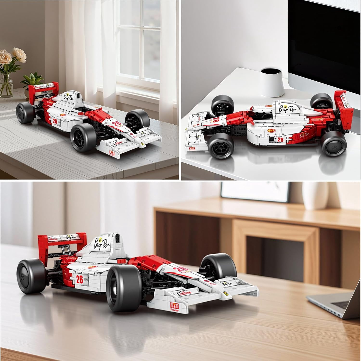 Cars Building Sets for Adults, Technical MP4 Formula 1 Racing Car Model Kits 1:8 Scale Race Car Model Display for Home Office Decor Collectible Gifts for Adult F1 Fans (2800PCS)