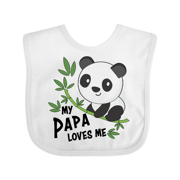 Inktastic My Papa Loves Me- Cute Panda Boys or Girls Baby Bib