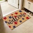 thumbnail image 1 of HCBY Patriotic Welcome Doormat, Independence Day Entry Rug, Star Pattern Design, Non-Slip Silicone Backing, Red White Blue Accents for Front Porch, 1 of 6