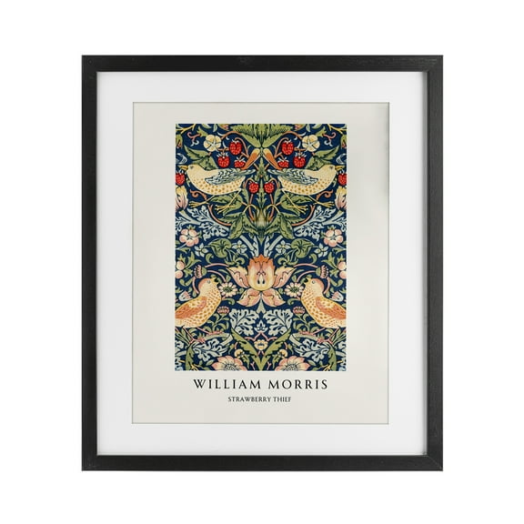 Stupell Industries William Morris Strawberry Thief Black Framed Print Under Glass, design by Vintage Hustle, 16 x 13