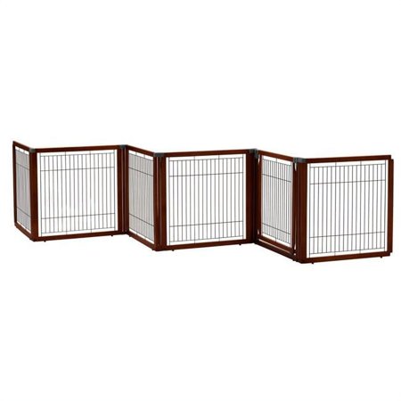 UPC: 0803840949603 | Richell Convertible Elite Dog Gate  Cherry Brown  135.80 L x 29.10 W x 31.50 H