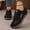 Black, variant on Women Lace-Up Sneakers Casual Flat Walking Shoes Matte Faux Leather Textured Non-Slip Daily Commute Outdoor Workout Sneakers Size 6.5