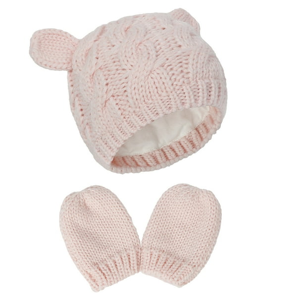 Trajes de sombreros y guantes de otoño e invierno con lindas orejas pequeñas en forma de sombreros de bebé para hombres y mujeres