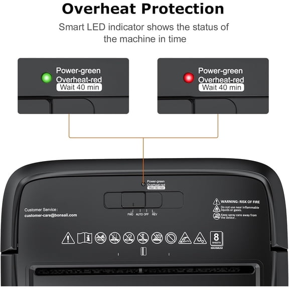 Paper Shredder, 8-Sheet Crosscut Home Office Shredder with 4.2 Gallon Bin, P-4 Security Level Document Shredder Shred Credit Card/Mail/Staple/Clip