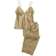 Women's Plus Satin Sleep Cami and Crop-Length Pants
