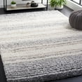 thumbnail image 2 of SAFAVIEH Fontana Shag Damjan Striped Plush Area Rug, Ivory/Grey, 8' x 10', 2 of 8