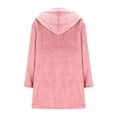 thumbnail image 7 of Girls Fleece Jacket with Pockets Fuzzy Plush Hooded Sweater Cardigans Long Sleeve Casual Warm Winter Coat (7 Years, Pink), 7 of 7