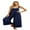 02 Navy Blue, variant on Women's Overalls Jumpsuits Casual Loose Adjustable Straps Wide Leg Long Pant with Pockets