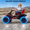 thumbnail image 3 of TOKTOO 24V Ride On Toys for Big Kids, 4WD Ride On Car with Parent Remote, 4 Wheeler for Kids Age 5-12, ATV Electric Cars for Kids with Adjustable Seat, LED Lights & Music, Red, 3 of 8