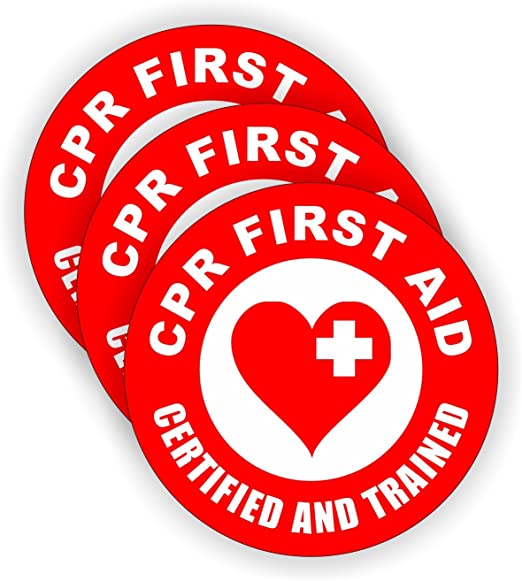 CPR First Aid Certified Trained Hard Hat Sticker / Helmet Decal Label