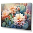 thumbnail image 2 of Designart "Peach Green Cactus love expression" Floral Wall Art Print, 2 of 5