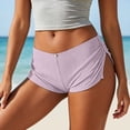 thumbnail image 7 of oelaio Low Rise Booty Shorts Micro Mini Pajamas Shorts for Women Cute Boy Short Side Slit Ruched Lounge Pj Bottoms Purple M, 7 of 7