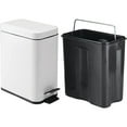 thumbnail image 4 of Small rectangular metal lid step trash can white, 4 of 5