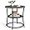 Misty Gray + Ink Black, variant on Side Table, Round End Table with 2 Storage Shelves for Living Room, Bedroom, Nightstand with Steel Frame for Small Spaces, Accent Coffee Table, Rustic Walnut and Ink Black