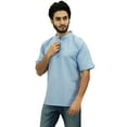 thumbnail image 3 of Atasi Men's Mandarin Collar Cotton Short Kurta Casual Ethnic Shirt-X-Large, 3 of 9