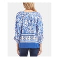 thumbnail image 2 of KAREN KANE Womens White Printed Long Sleeve V Neck Peasant Top Size: L, 2 of 4
