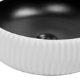 thumbnail image 6 of 16 in. Round Vessel Bathroom Sink in Matte Black and Textured White Ceramic – Modern Above-Counter Basin with Stone-Look Finish, 6 of 7