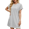 thumbnail image 4 of UVN Summer Dresses for Women Short Sleeve Dress Casual Crewneck Short Dress with Pockets, 4 of 8