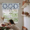 thumbnail image 6 of Boho Valances for Windows Bohemia Rod Pocket Valance Window Treatments 1 Panel Tribal Vintage Rustic Blue Short Curtains for Kitchen Windows Bathroom Bedroom 54 x 18 inch, 6 of 6