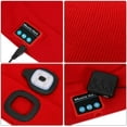 thumbnail image 4 of Morttic Unisex Bluetooth Beanie Hat with Light, Upgraded Musical Knitted Cap with Headphone and Built-in Stereo Speakers & Mic, Headlamp Hat for Outdoor Sports Running Hiking (Red), 4 of 8