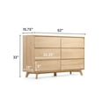 thumbnail image 3 of Plank+Beam Solid Wood Scandinavian 6-Drawer Dresser, Blonde, 3 of 10