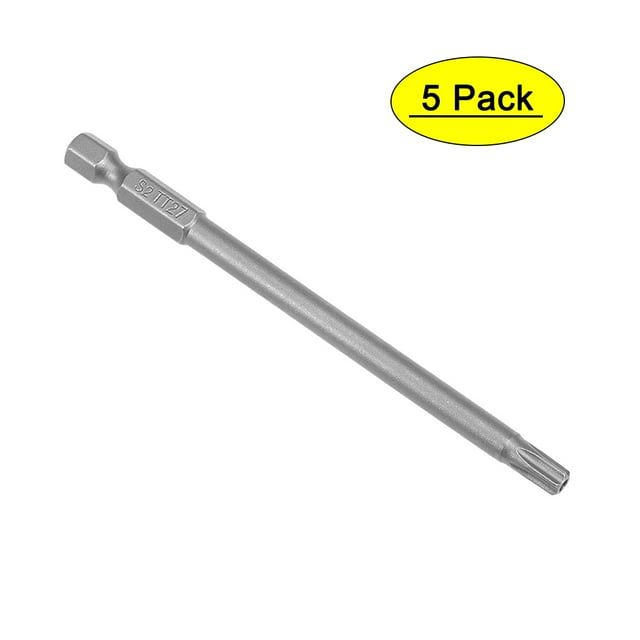 Uxcell 1/4" Vástago Hexagonal 4" Longitud Bit de Destornillador Torx Magnético de Seguridad Acero S2 Paquete de 5