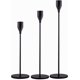 thumbnail image 1 of Juego de 3 candelabros negros mate para velas cónicas, candelabro decorativo para bodas, cenas, fiestas, se adapta a velas de 3/4 de pulgada de grosor y velas LED (soporte de metal para, 1 of 7